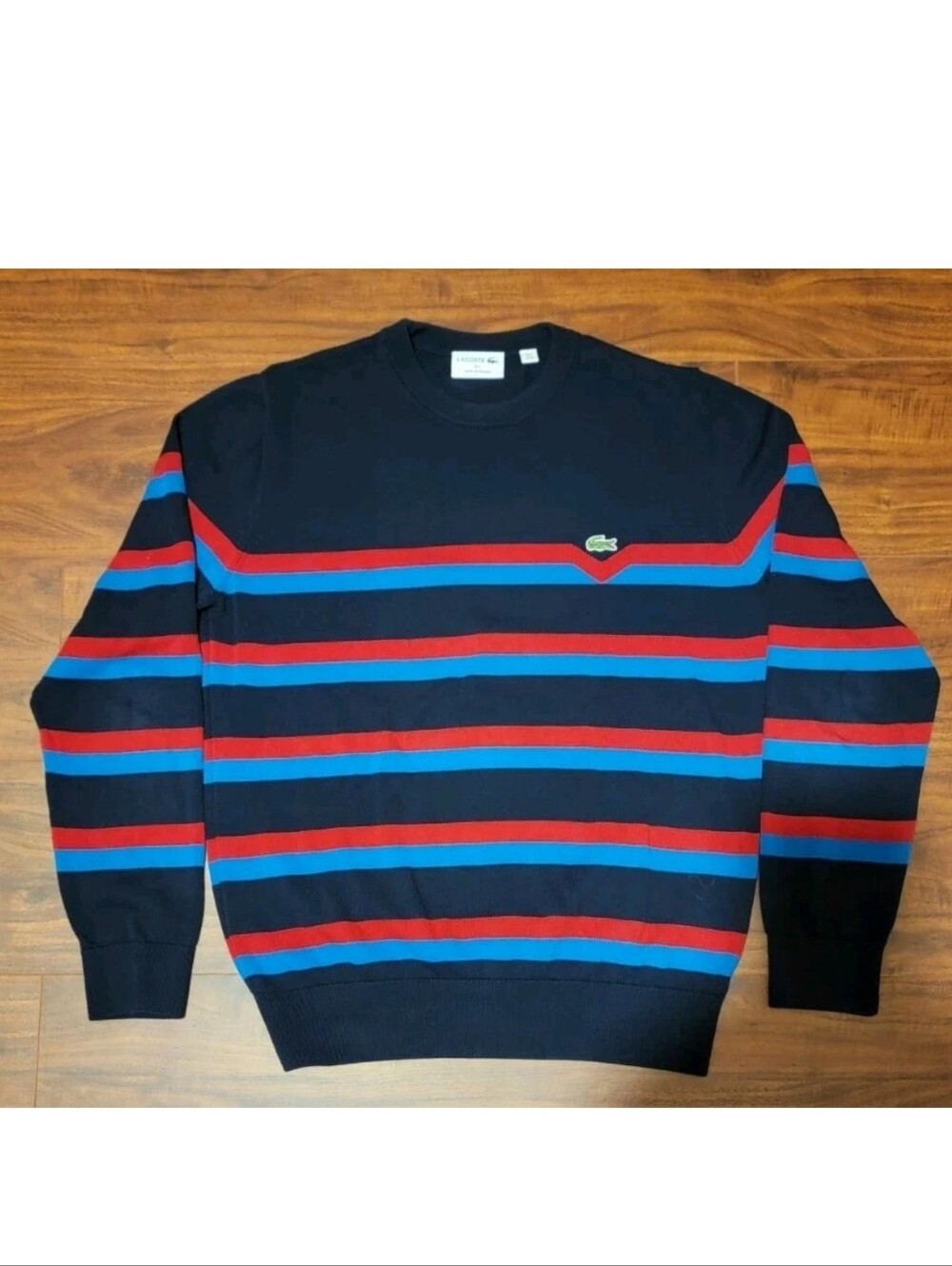 Lacoste Cotton Striped Sweater Men's Size Medium (4)